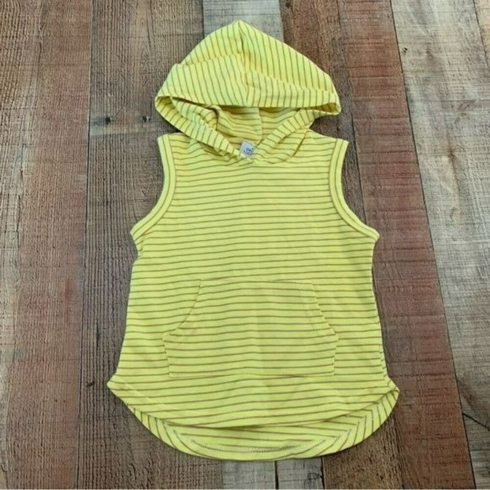 Orcas Lucille lemon yellow striped hooded tank -2T